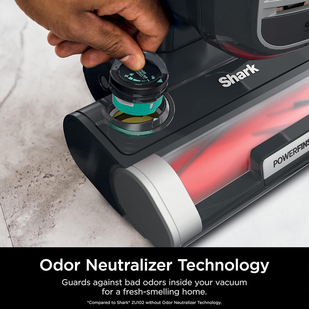 Shark ZU102 Pet Upright Vacuum - PowerFins HairPro & Odor Neutralizer, Charcoal, 2.9L Dust Cup