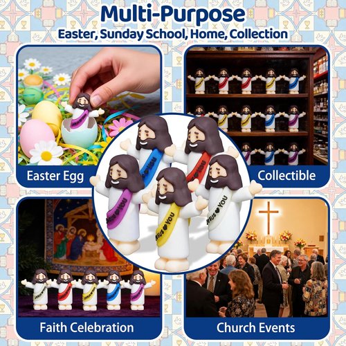 Little Jesus Figures - 30PCS Religious Party Favors | Mini Jesus Figurines for Easter Egg Fillers