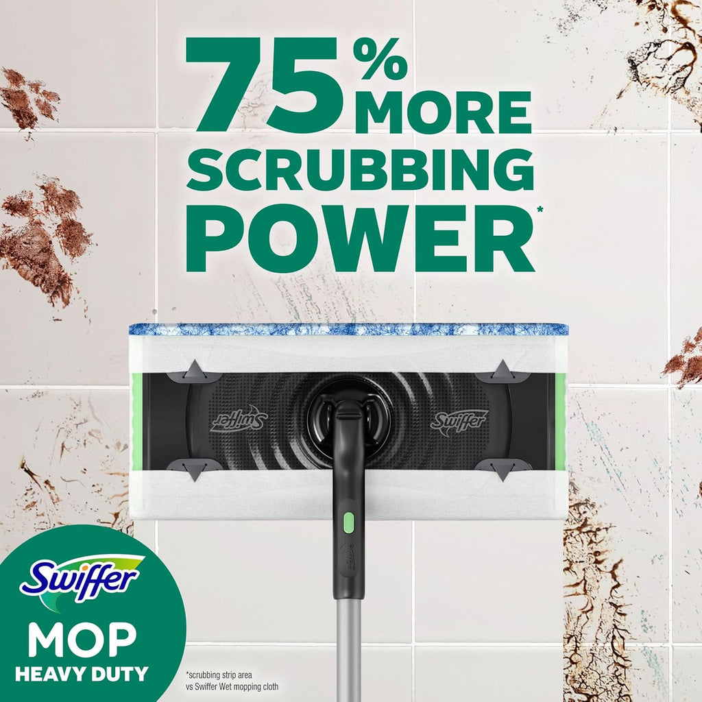 Swiffer Heavy Duty Mop Refills - Multi-Surface Cleaning Cloths in Gain & Unstopables Scents | 30 Count