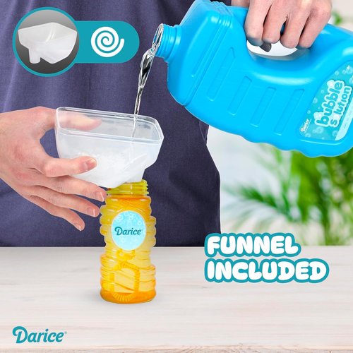 Darice Bubble Solution 4 Pack - 256oz Refill for Bubble Machines | Non-Toxic & Safe for Kids - Includes 8 Big Bubble Wands