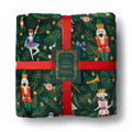 RIFLE PAPER CO. Plush Fleece Blanket | Cozy Up in This Soft Decorative Holiday Throw (Ready to Gift Packaged with a Ribbon, 50" x 80"), Nutcracker Ballet