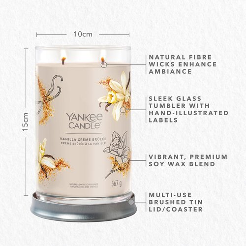Yankee Candle Signature Scented Candle | Vanilla Crème Brûlée Large Tumbler Candle with Double Wicks | Soy Wax Blend Long Burning Candle | Perfect Gifts for Women