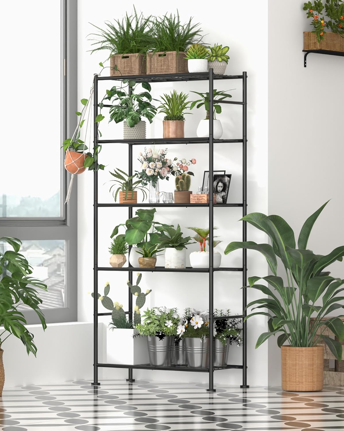 Sakugi Storage Shelves - Heavy Duty 5-Tier Shelf Organizer for Garage, Kitchen & Pantry | 33" W x 12.6" D x 72" H, Black