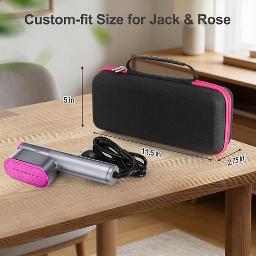 Jack & Rose Travel Steamer Case - Handheld Storage Organizer for Garment Steamers | Black