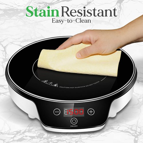 Portable Single Burner Induction Cooktop - 1500W Electric Indoor Induction Cooker Hot Plate Flameless Burner Cook Top w/Digital Display, Sensor Touch Temperature, Auto Shut Off - NutriChef NCIT1S