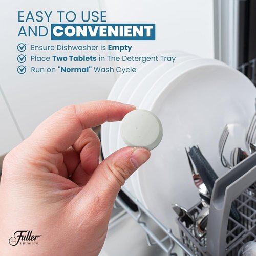 Fuller Dishwasher Cleaner Tabs - Lemon Scent - Eliminates Limescale & Grease - Septic Safe, All Dishwasher Types - (Pack of 1)