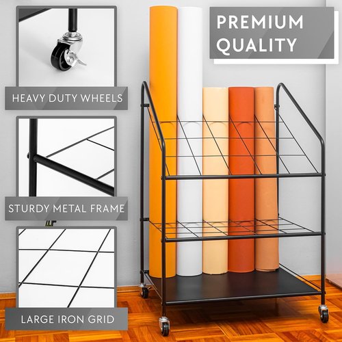 Blueprint Holder Storage Organizer - 20-Compartment Blueprint Rack for Posters, Maps & Papers