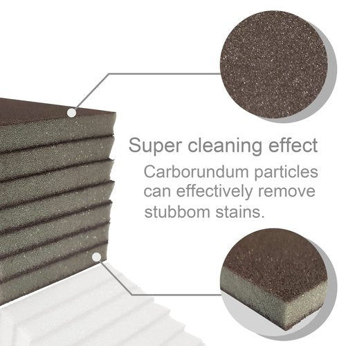 Krisler Carborundum Sponge Nano Emery Sponges Caspian Stone Pot Clean Brush Rust Eraser Grit Scouring Pads Pot Cleaning Pads with Carborundum Washing Kitchen Cleaner Tool 8pc