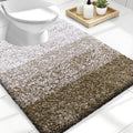 OLANLY Luxury U-Shaped Toilet Rugs - Extra Soft, Absorbent Microfiber Bath Mat | 24x20, Non-Slip, Coffee Color