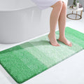 OLANLY Bathroom Runner Rug - Extra Soft Microfiber Mat | Quick Dry, Washable, 47x20 Inches, Green