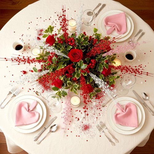 Wavwavw 18 Pcs Mother's Day Decoration Valentines Day Floral Picks Tree Decorations 17 Inch Red and Pink Glitter Berry Spray Picks Christmas Decor for Tree Wreaths Centerpieces Wedding Anniversary