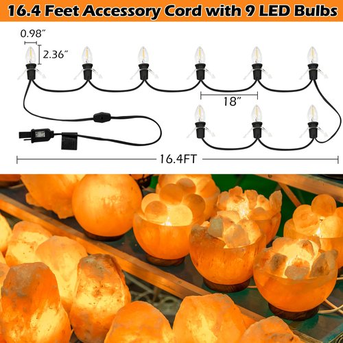 Christmas Village Light Cord with 9 LED Bulb, C7 Blow Mold String Lights with Two Spare Fuse, Blow Mold Light Cord with Clip, Village Lights for Christmas Houses Villages, Holiday Craft Decorations