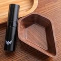 KNODOS Walnut Coffee Bean Dosing Cup and RDT Coffee Spritzer Set Coffee Bar Accessories Wooden Dosing Vessel Single Dose Coffee Measuring Tray Kit