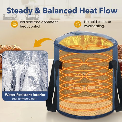 Kombucha Heating Wrap - Fermentation Heater Warmer Temperature Control, 50-113°F, 48H Timer, Round Design, Extra Large for Sourdough, Pizza,brew bru, Kombucha