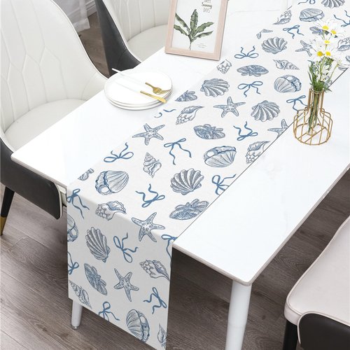 Buxiuer Blue Bow Coastal Table Runner Last Toast on The Coast Bachelorette Party Decorations Summer Nautical Ocean Dining Room Home Kitchen Island Decor (13" x 72")