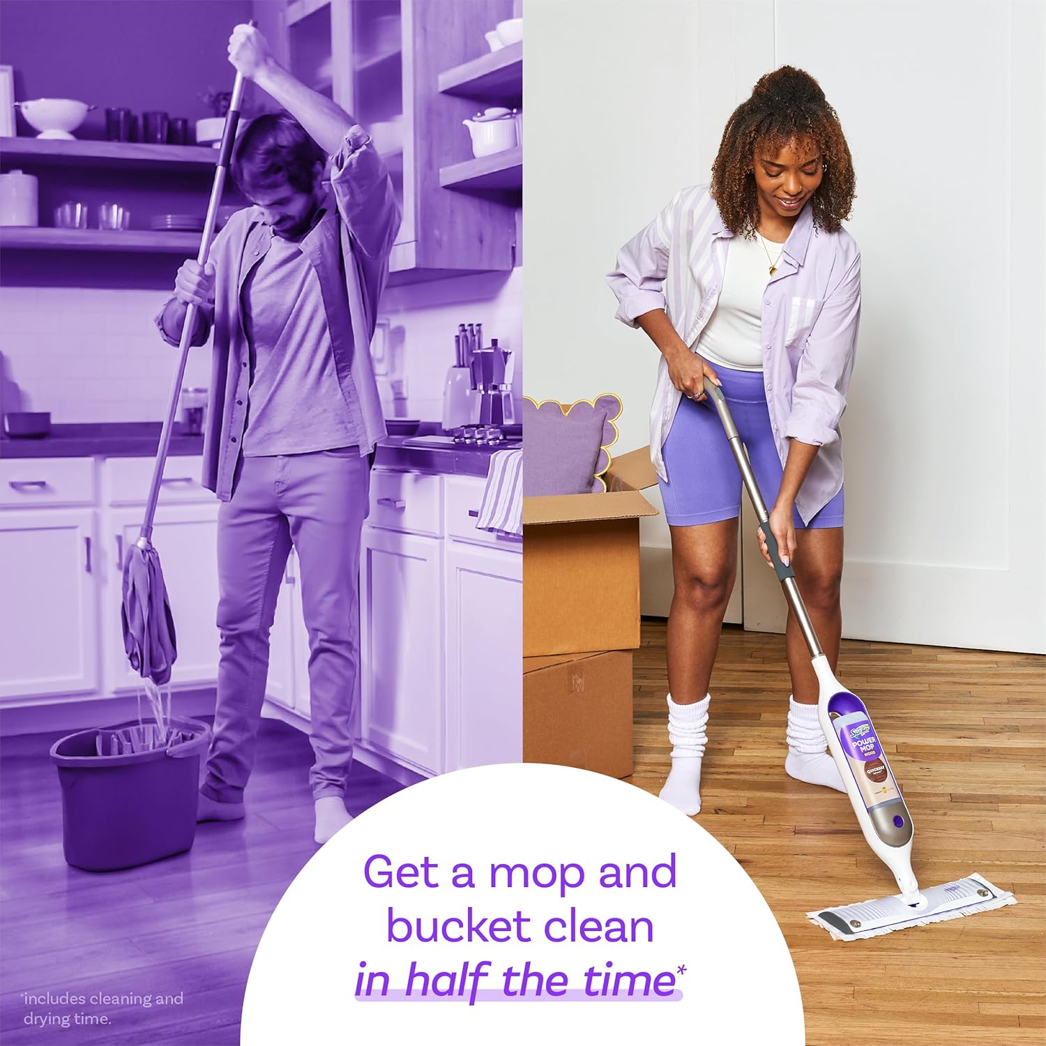 Swiffer Power Mop Solution - Quick-Dry Hardwood Floor Cleaner | All-Purpose Multi-Surface, 50.6oz