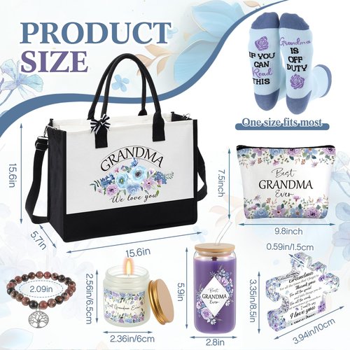 Paterr 10 Pcs Valentine Day Gifts Set for Grandma Nana Gigi Mimi, Xmas Gift for Grandmother from Grandkids Grandchildren(Grandma)