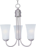 Maxim Logan-Three Light Chandelier in Modern style-17 Inches Wide by 19 inches high-Satin Nickel Finish
