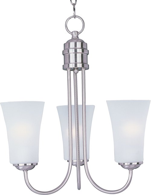 Maxim Logan-Three Light Chandelier in Modern style-17 Inches Wide by 19 inches high-Satin Nickel Finish