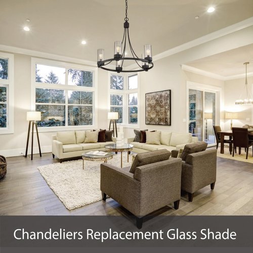 Aspen Creative 23529-63-3, Clear Hammered Glass Shade For Lighting Fixture/Vanity Light/Wall Light/Pendant, Size: 3-7/8" D x 6-1/8" H, 3 Pack