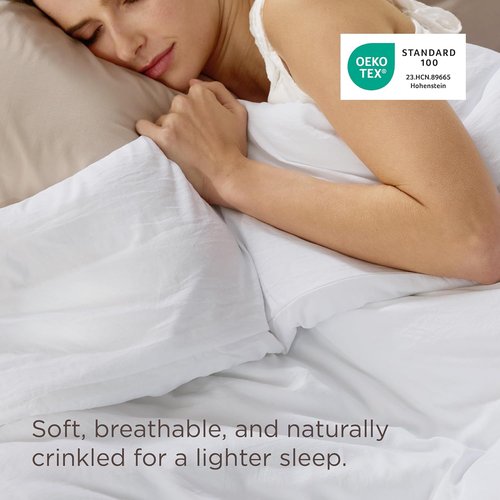 Bedsure California King Duvet Cover - Soft Prewashed Cotton-Like Polyester, 104x98 Inches, White