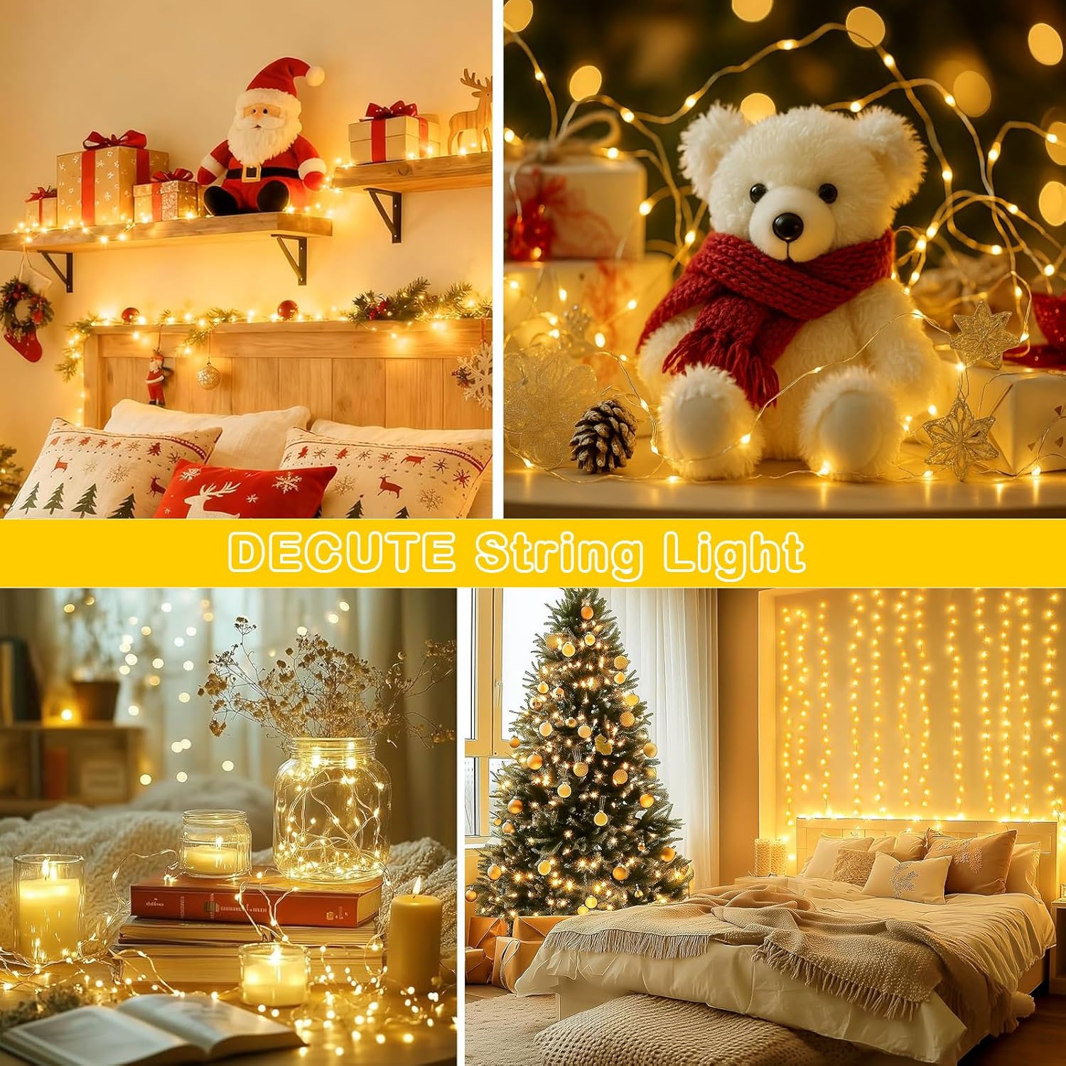 Skiennix 300 LED Fairy Lights - Twinkle String Lights with Remote & Timer | 99ft Bendable Silver Copper Wire, Warm White Decor for Weddings & Parties