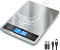 33lb Digital Kitchen Scale by [Brand Name] - USB Rechargeable, Stainless Steel & Glass, Precise 1g Weighing
