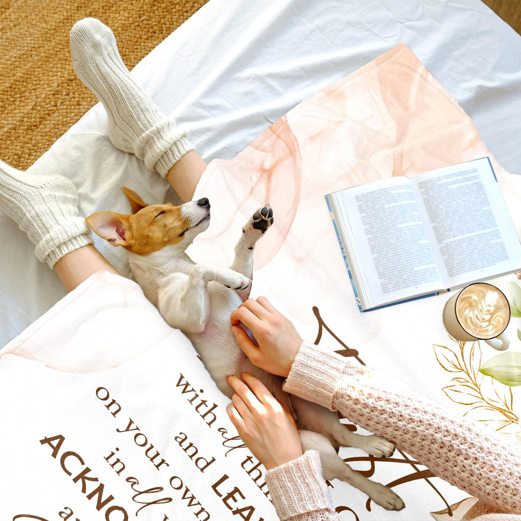 BDASWLY Christian Gifts for Women Blanket 60"x50" - Religious Gifts for Women- Inspirational Religious Birthday Gift - Baptism Confirmation Gift’s for Girls - Catholic Spiritual Gift for Woman