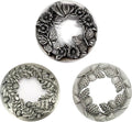 Antique Silver Candle Toppers - Set of 3 Decorative Accessories: Leaves, Pinecones & Butterflies