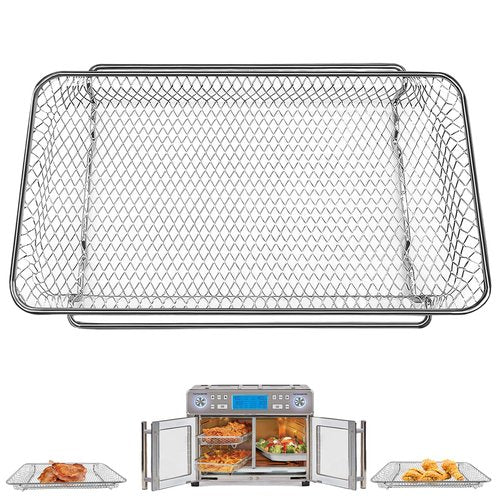 GWBSXM Air Fryer Basket Replacement for Emeril Lagasse Dual Zone 360 Air Fryer Oven 25 QT Air Fryer Convection Toaster Oven 11.6"x 6.9" Non-stick Mesh Air Fryer Steel Accessories Parts Dishwasher Safe