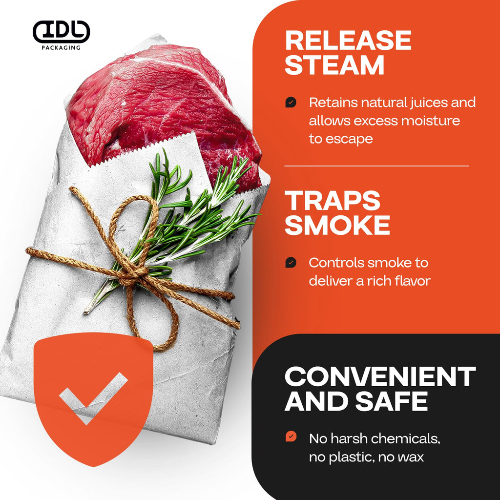 White Butcher Paper 24" x 12000" (1000 feet) with Cutter - USA-Made Natural Butcher Paper Roll for Meat & Fish - Uncoated Food-Grade Material for Smoking, Grilling & Barbecue by IDL Packaging