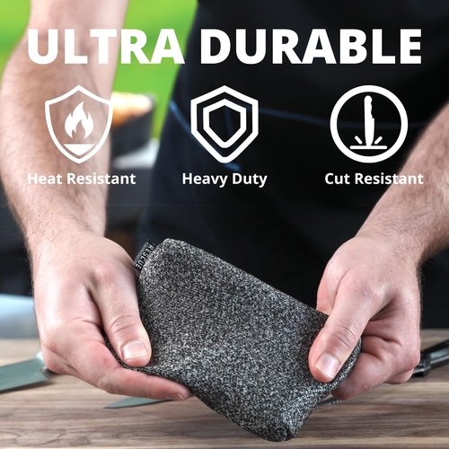 Grill Rescue Heavy Duty Kitchen Sponge - Lasts 20x Longer, Scratch-Free, Safe for Non-Stick Cookware - Cut Resistant, Versatile Household, Bathroom & Outdoor Cleaning Supplies (3, Grey)