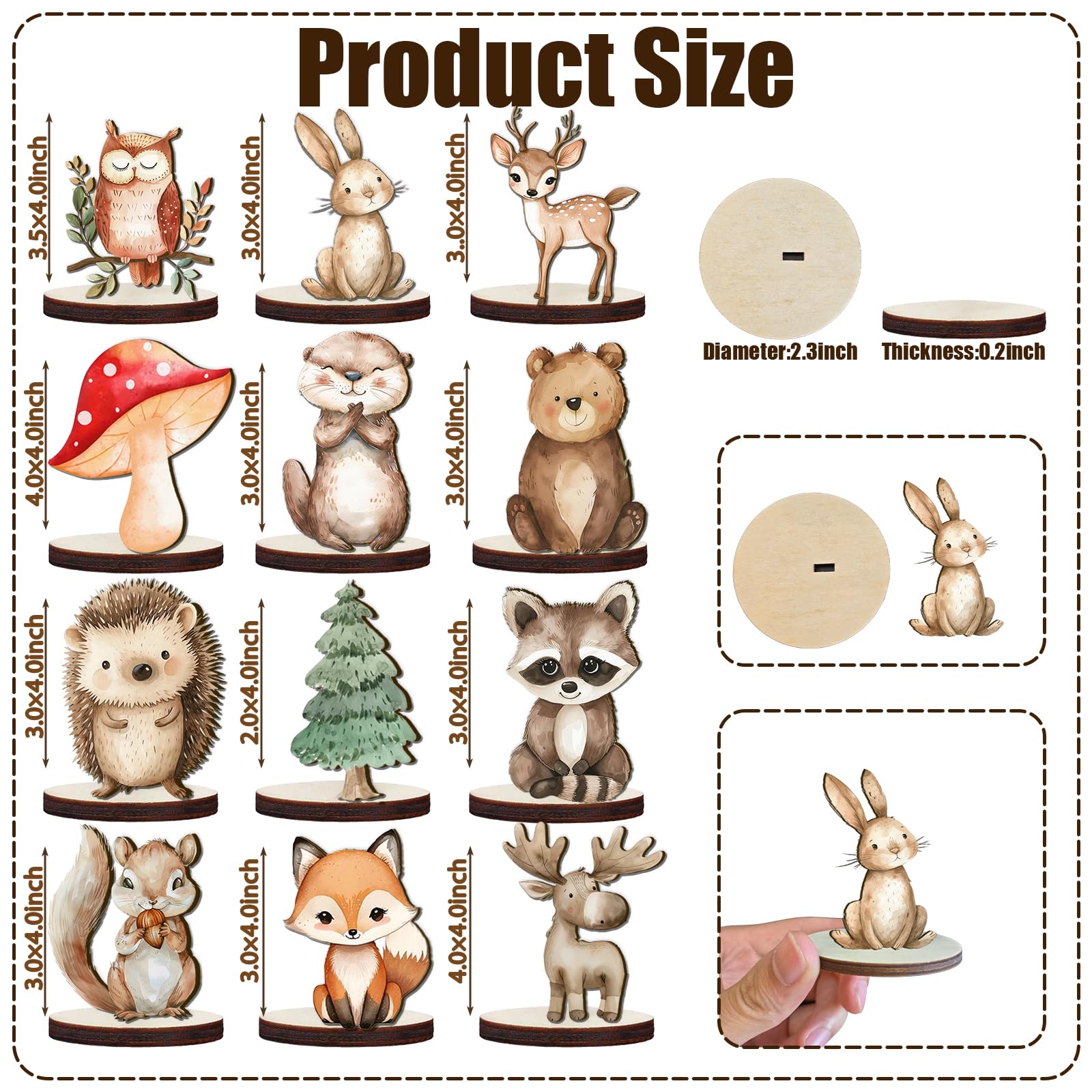 Woodland Baby Shower Decorations 12Pcs Woodland Centerpieces for Table Decorations