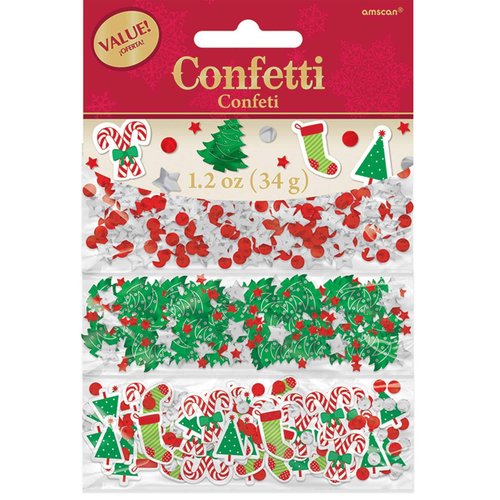 Amscan Christmas Multicolor Paper Confetti - 1.2 oz. (1 Pack) - Perfect for Holiday Party Decorations & Celebrations