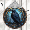 Christmas Ornament, Stained Glass Ornament, Christmas Decorations for Tree, Holiday Ornament, Unique Gift Idea - Crow in The Dark
