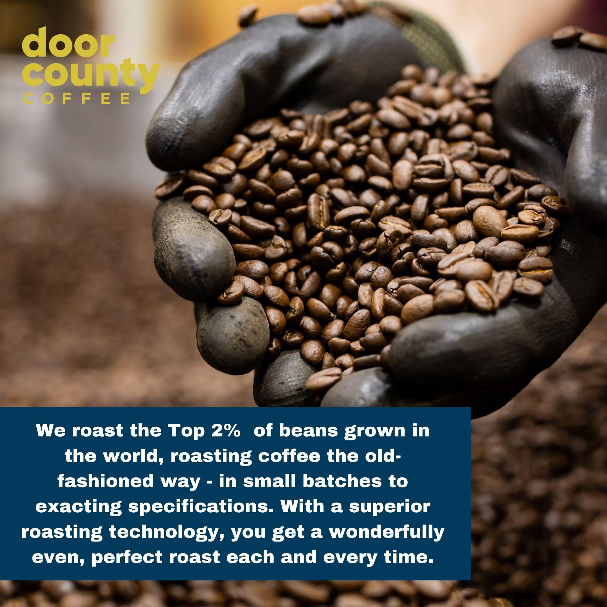 Door County Coffee Pumpkin Spice DECAF Flavored Coffee Whole Bean - 8 oz Bag - Fall Seasonal - Medium Roast - 100% Specialty Arabica - Cinnamon & Nutmeg Flavored