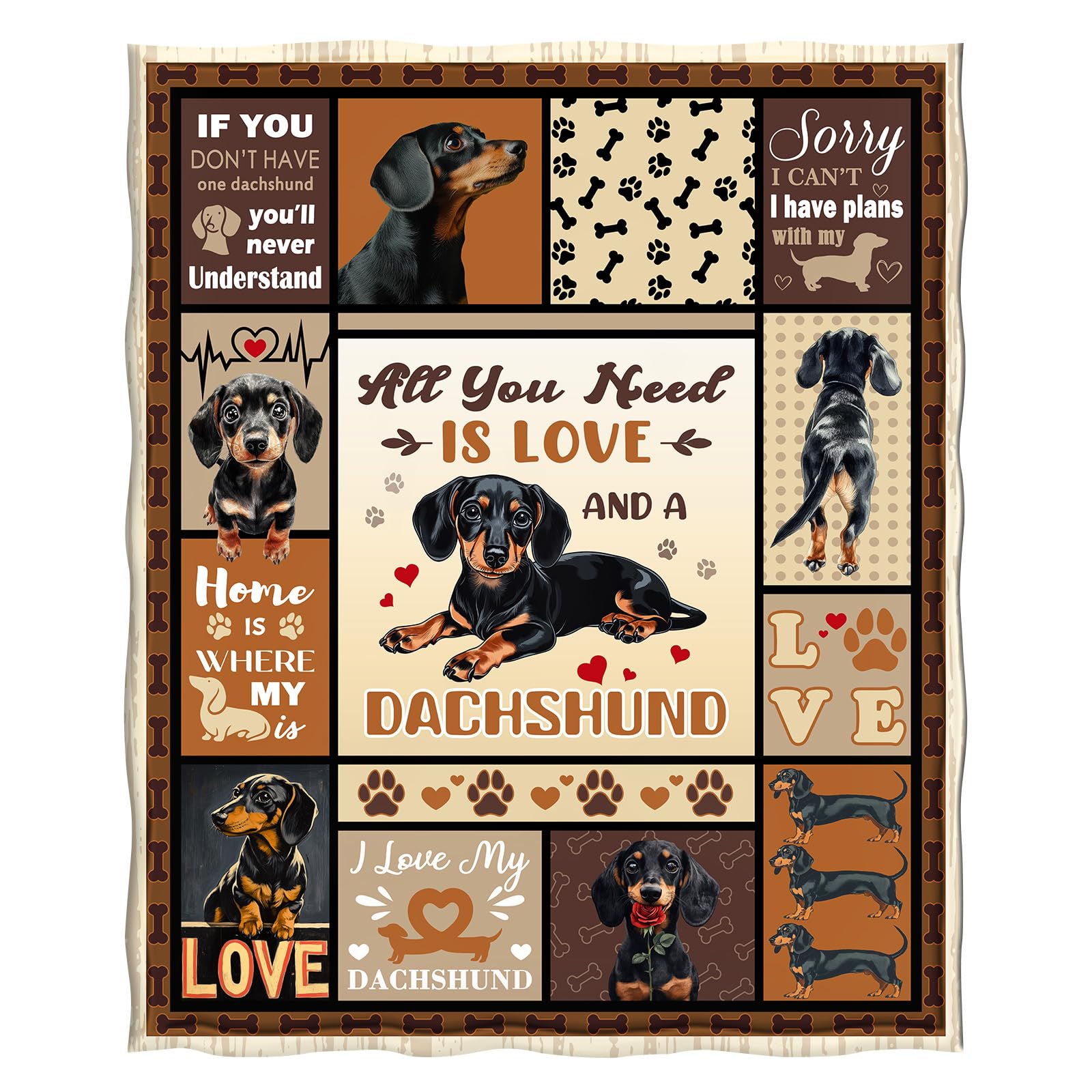 Dachshund Gifts for Women, 60"x50" Dachshund Blanket Gifts for Kids, Wiener Weiner Dog Gifts for Women Dachshunds Lovers Birthday, Soft Flannel Weiner Dog Throw Blanket Decor for Couch