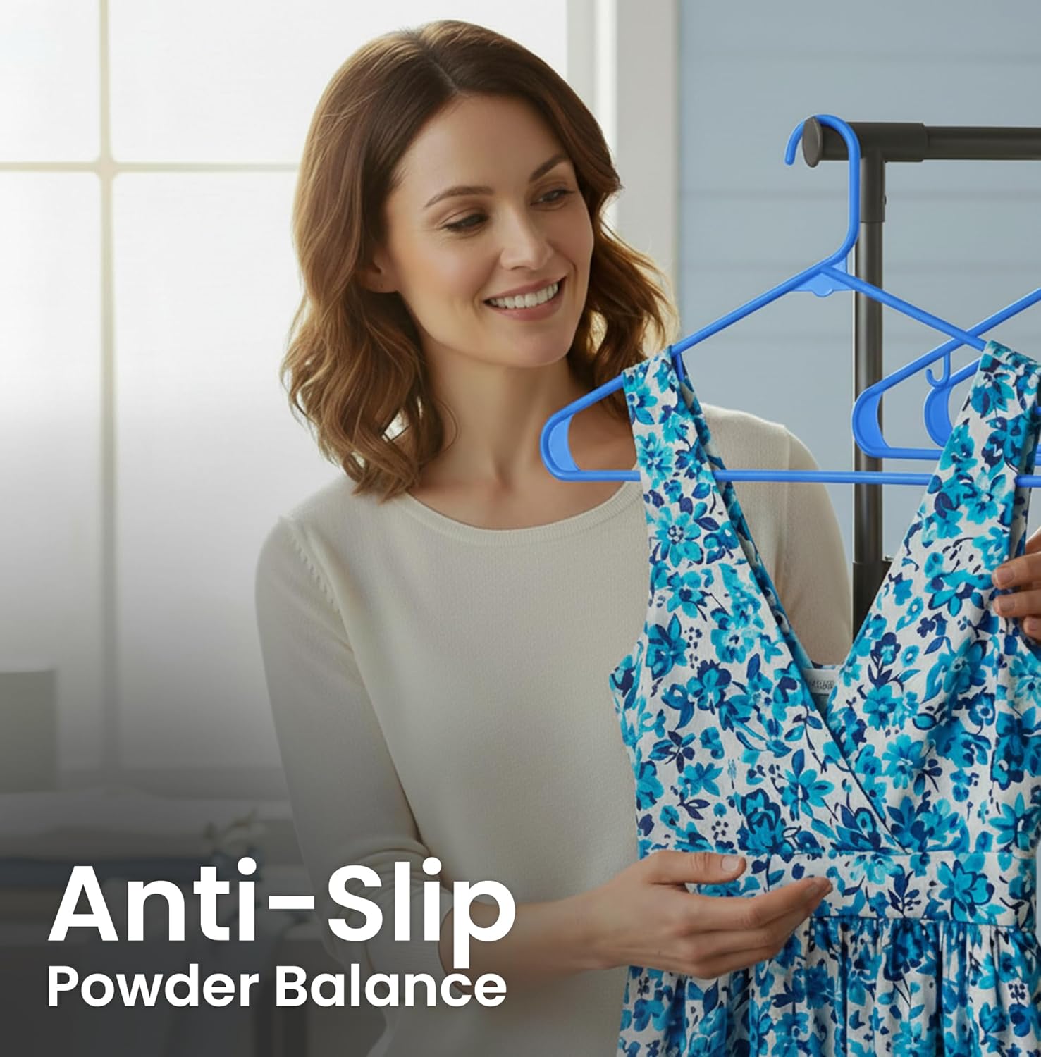Utopia Home Plastic Hangers 50 Pack - Durable Space-Saving Closet Organizers - Ideal for Shirts, Pants & Coats (Blue)