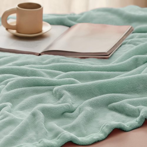 Bedsure GentleSoft Fleece Bed Blanket - Soft, Lightweight, Cozy Sage Green Microfiber, 84x90 Inches