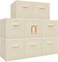 Storage Maniac 11-Inch Collapsible Storage Cubes - Durable Fabric Bins for Organization | 8-Pack Beige