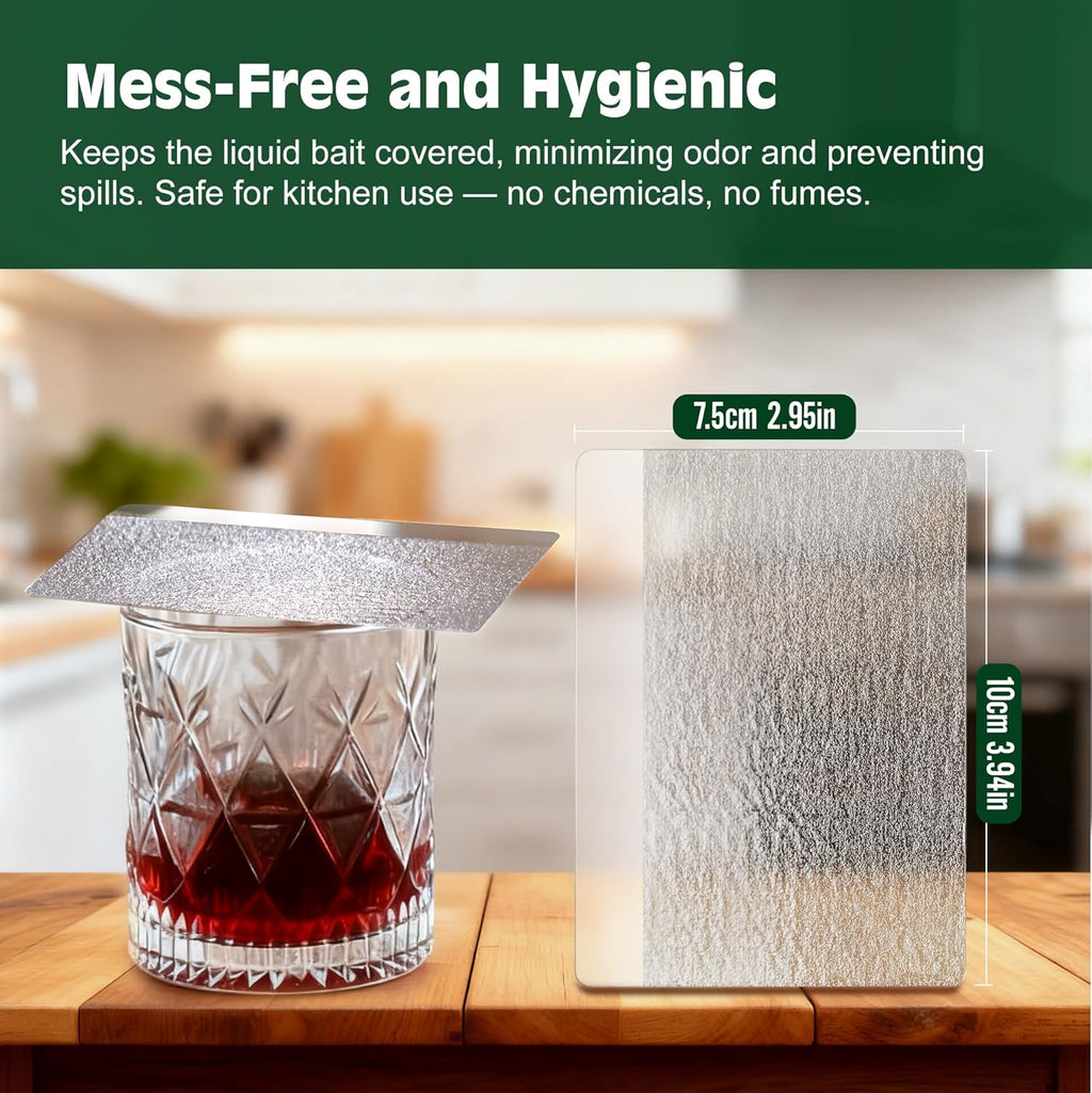 Regine Switzerland Double-Sided Sticky Trap Covers - 25 Pack Adhesive Cards for Fruit Flies | Clear, Mess-Free Indoor Use