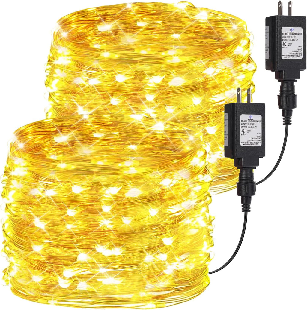 Skiennix 33ft 100 LED Fairy String Lights - Waterproof Warm White Twinkle Lights for Indoor & Outdoor Decor