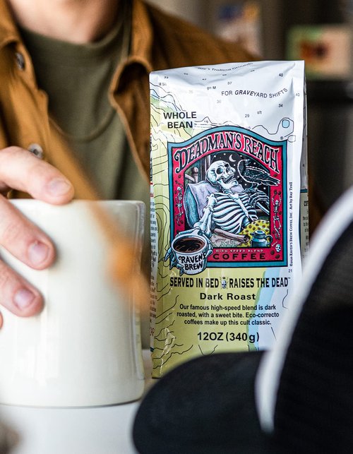 Raven's Brew Coffee High Caffeine Coffee Dark Roast Ground - Deadman's Reach 2lb