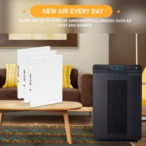 116130 True HEPA Replacement Filter H Compatible with Winix 5500-2 Air Cleaner Purifier and Models AM80, 3 Pack HEPA Filter only