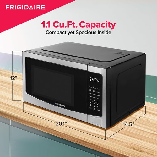 Frigidaire Stainless Steel Microwave Oven - Programmable Multi-Function 1.1 Cu Ft | 1000-Watt Power