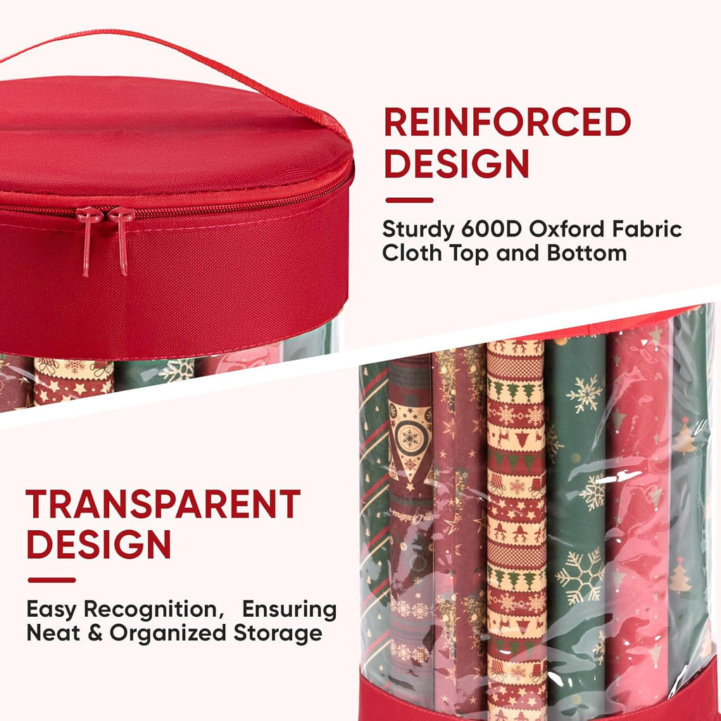 BALEINE Christmas Tree Storage Bag - 7.5FT with Wrapping Paper Organizer | Durable & Spacious