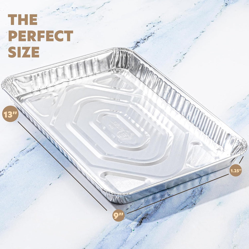 PlasticPro Aluminum Cookie Sheets - Heavy-Duty Disposable Baking Pans | 9'' x 13'' | 5-Pack