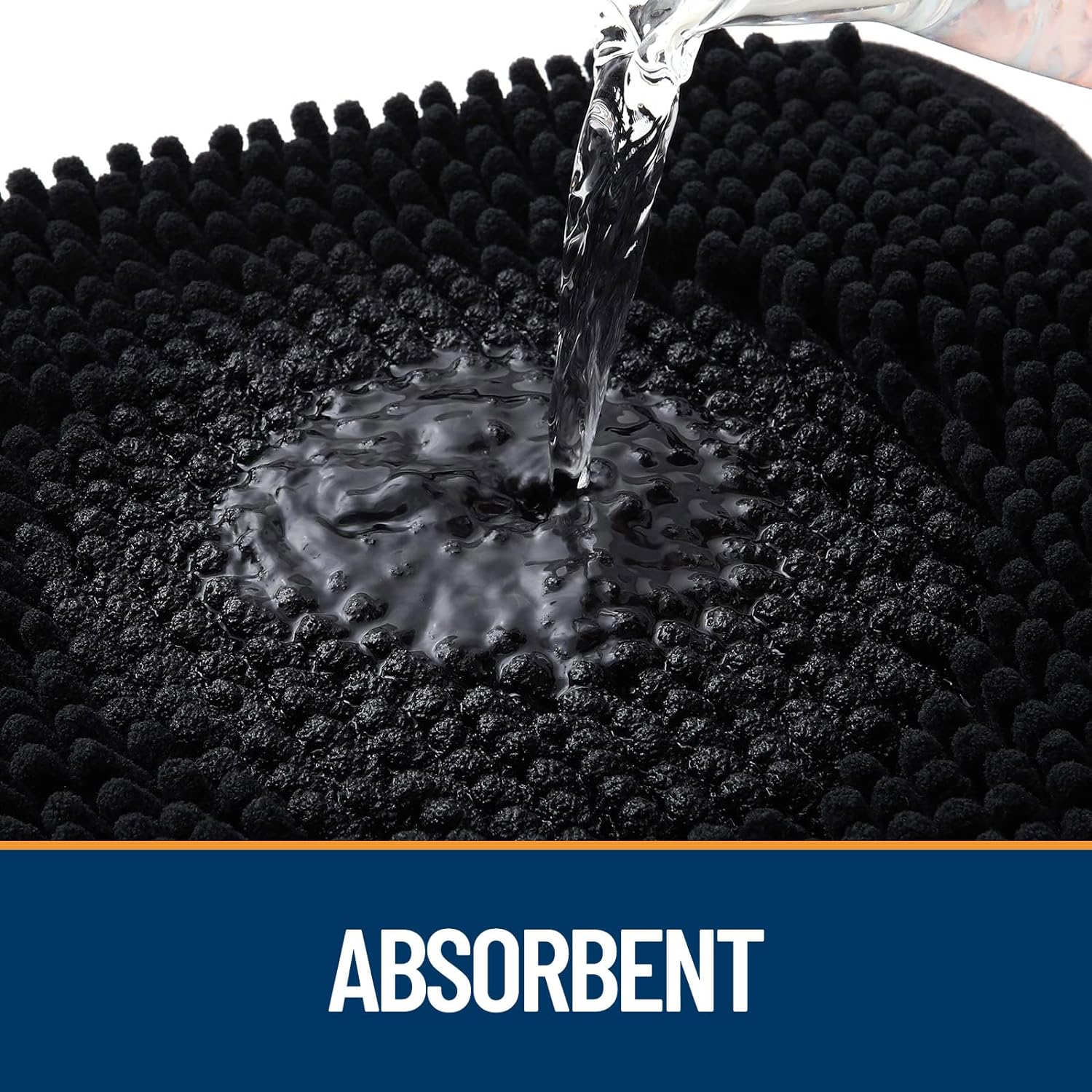 OLANLY Dog Door Mat - Absorbent Non-Slip Chenille Mat for Muddy Paws | 70x32 Inches, Quick Dry, Black