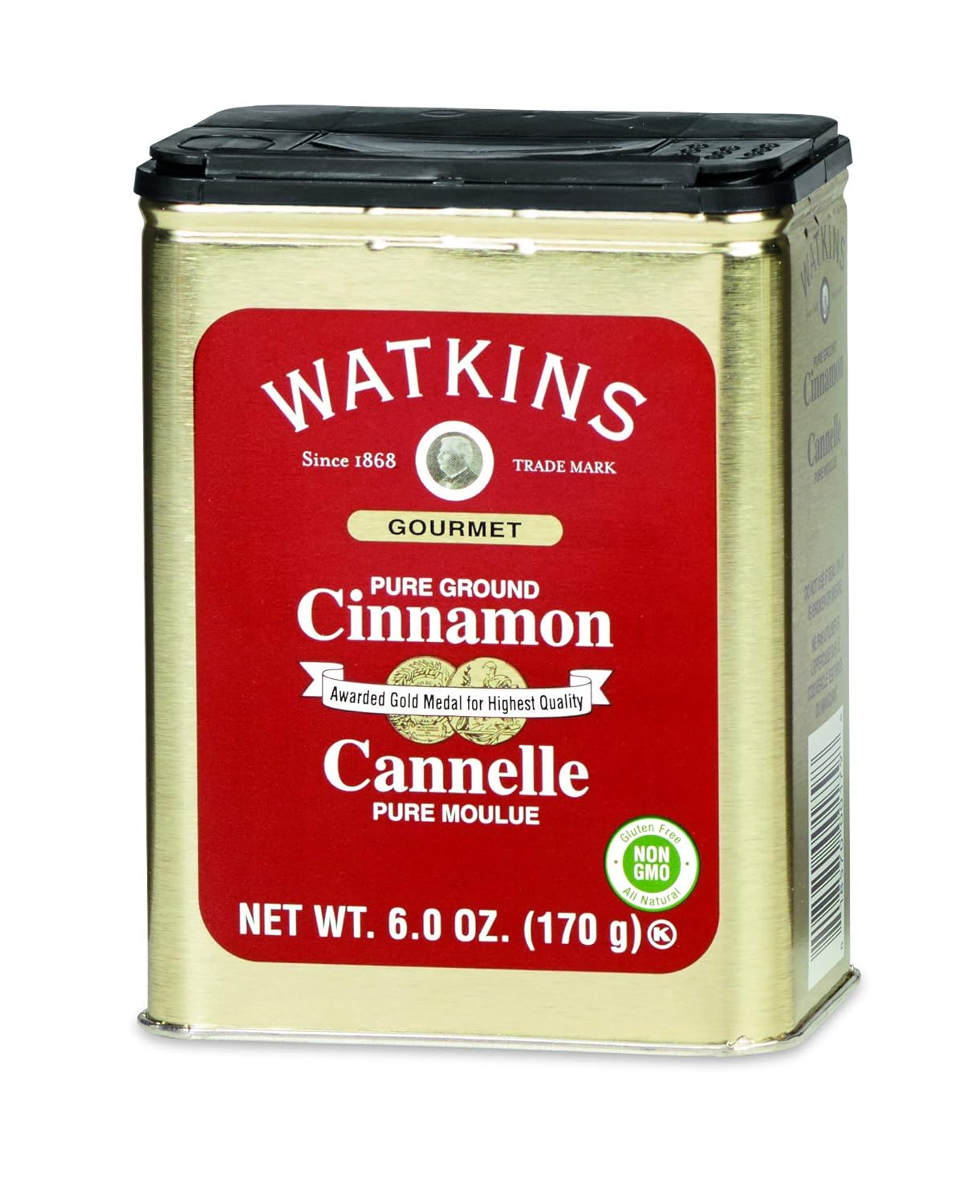 Watkins Gourmet Pure Ground Cinnamon - 6 Oz. Tin for Flavorful Baking & Cooking