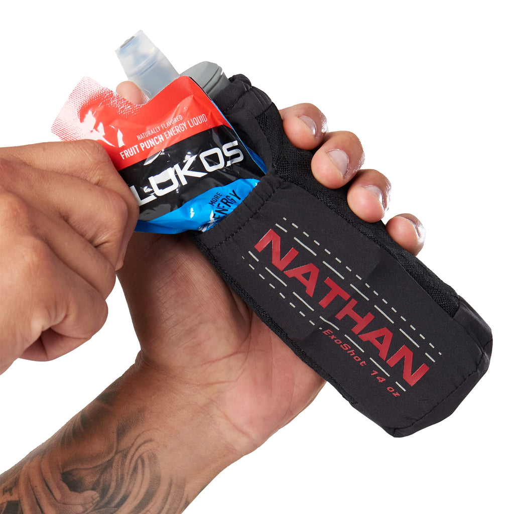 Nathan ExoDraw & ExoShot 2.0, Handheld Running Water Bottle for Marathons, Hiking, Ultra Running & Outdoor Activity